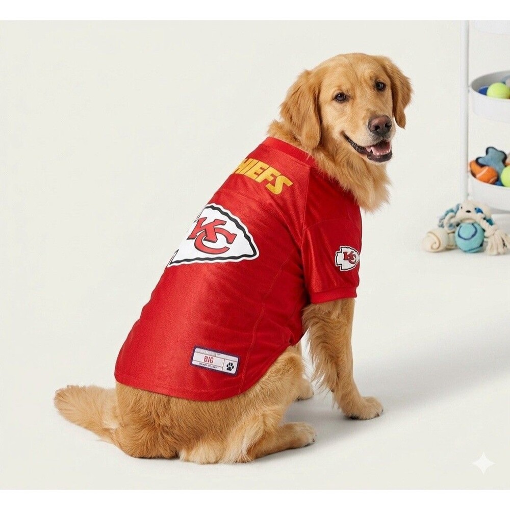Kansas City Chiefs Little Earth Pets Red Football Jersey Dog XXL NFL New